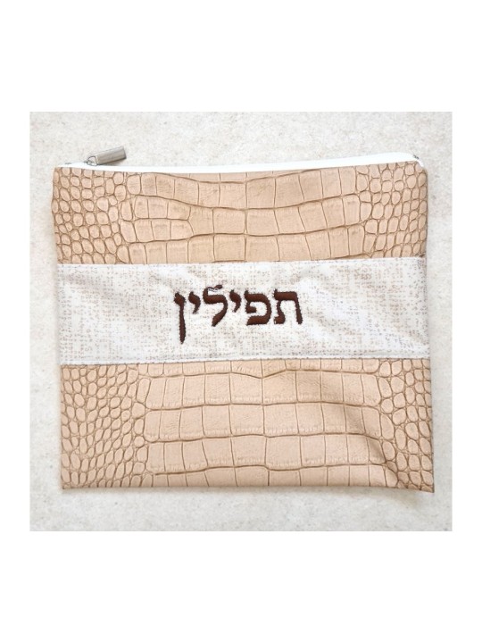 סט תיק תפילין טלית דמוי עור שני ל... | תיקי טלית ותפילין